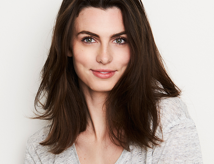 smiling brunette woman