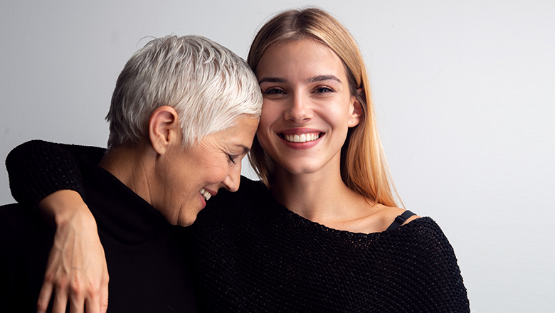 photo of a young woman with her mother