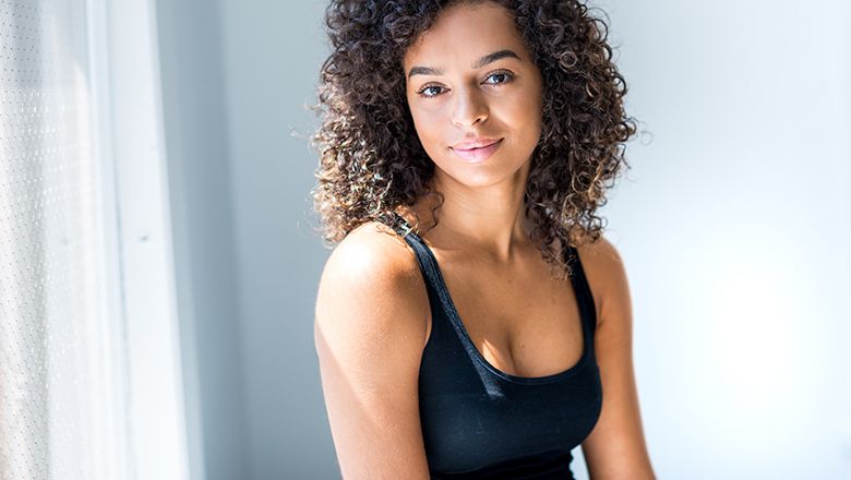 woman wearing black tank top